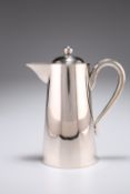 A CHINESE SILVER HOT WATER JUG, Wing Nam & Co, late 19th/early 20th century, of tall slender