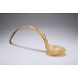 A GEORGE III HORN MARRIAGE LADLE