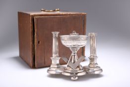 A RARE VICTORIAN SILVER TABLE LIGHTER AND CHAMBERSTICK COMBINATION