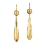 A PAIR OF GOLD EARRINGS