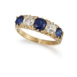 A FRENCH SAPPHIRE AND DIAMOND RING,