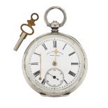 SILVER OPEN FACED POCKET WATCH