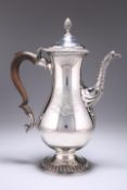 A GEORGE III SILVER COFFEE POT