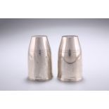 A PAIR OF ELIZABETH II SILVER SALT AND PEPPER POTS