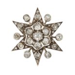 A 19TH CENTURY DIAMOND STAR BROOCH/PENDANT