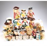 A LARGE COLLECTION OF TOBY JUGS AND OTHER POTTERY.
