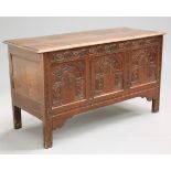 A 17TH CENTURY OAK COFFER