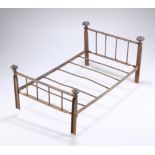 A VICTORIAN CAST IRON DOLLS BED,