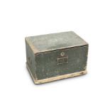 A 19TH CENTURY GREEN PAINTED BOX