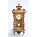 A SMALL 19TH CENTURY WALNUT VIENNA PATTERN WALL CLOCK