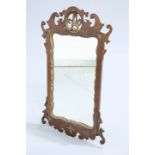 CARVED AND GILDED MAHOGANY FRETWORK MIRROR, IN GEORGE III STYLE