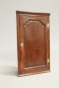 AN 18TH CENTURY OAK HANGING CORNER CUPBOARD