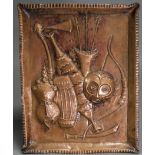 A LARGE COPPER RELIEF PLAQUE