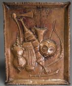 A LARGE COPPER RELIEF PLAQUE