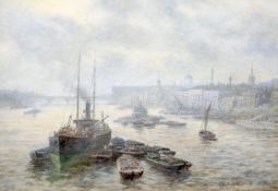 WALTER DUNCAN (EXH. 1880-1906), A VIEW ON THE RIVER THAMES