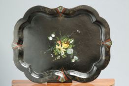 A LARGE VICTORIAN PAPIER-MACHE TRAY