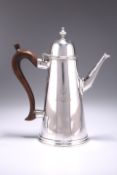 A VERY RARE GEORGE II PROVINCIAL SILVER COFFEE POT