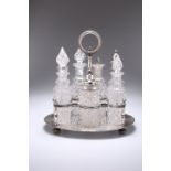 A VICTORIAN SILVER SEVEN-BOTTLE CRUET