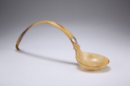 A GEORGE III HORN MARRIAGE LADLE
