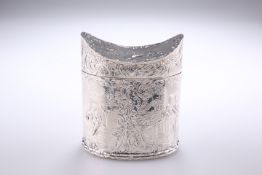 A CONTINENTAL SILVER TEA CADDY