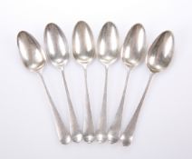 A SET OF SIX LATE 18TH CENTURY SILVER PICTURE-BACK TEASPOONS
