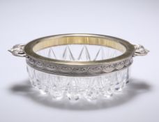 A RUSSIAN SILVER-MOUNTED CUT-GLASS DISH