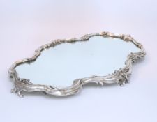 A FABERGE SILVER MIRROR PLATEAU