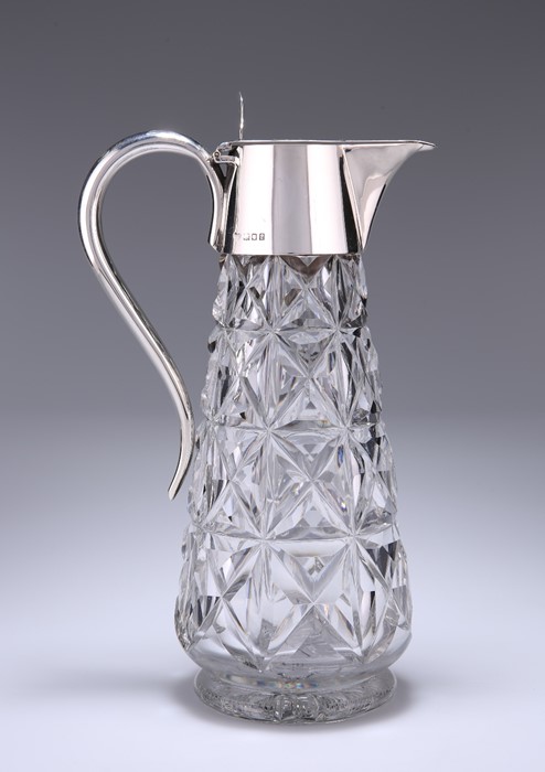 A GEORGE V SILVER-MOUNTED CLARET JUG