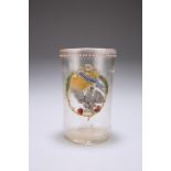 A SAXON ENAMEL PAINTED GLASS BEAKER