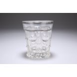 A 19TH CENTURY GLASS WATER TUMBLER, PROBABLY BACCARAT, with six segments of three graduating