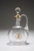 A FINE BACCARAT GILDED AND CUT-GLASS DECANTER, RETAILED BY MAISON TOY, PARIS, cut with stylised