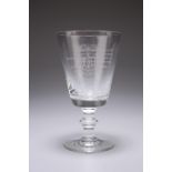 A HEAVY GLASS GOBLET, with deep bucket bowl raised on a single-knopped stem and flat foot. 15.2cm