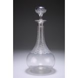 A FINE CUT-GLASS DECANTER, PROBABLY BACCARAT, CIRCA 1880, with hollow ball stopper and lozenge-cut