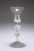 A MULTI-SPIRAL AIR-TWIST WINE GLASS, CIRCA 1750