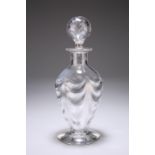 THOMAS WEBB & SONS A GLASS DECANTER, LAST QUARTER OF 19TH CENTURY, the pear-shaped body with '