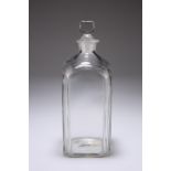 A SQUARE CUT-GLASS DECANTER, LATE 18th CENTURY