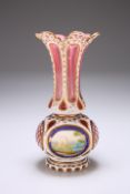 A BOHEMIAN OVERLAY GLASS VASE, 19TH CENTURY