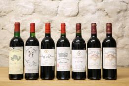 7 BOTTLES MIXED LOT MATURE CRU BOURGEOIS EXCEPTIONEL, CRUS BOURGEOIS, GRAND CRU CLASSE MARGAUX AND