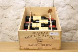 6 BOTTLES CHATEAU MOULIN RICHE ST JULIEN 2005 (2nd Wine of Grand Cru Classe Chateau Leoville