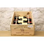 6 BOTTLES CHATEAU MOULIN RICHE ST JULIEN 2005 (2nd Wine of Grand Cru Classe Chateau Leoville