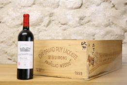 5 BOTTLES CHATEAU GRAND PUY LACOSTE GRAND CRU CLASSE PAUILLAC 1999 (IN OWC)                PART OF