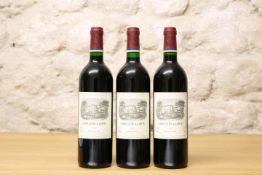 3 BOTTLES CARRUADES DE LAFITE PAUILLAC 1996 (all i/n) very minor cellar soiling (2nd Wine of Chateau