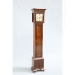 AN EARLY 20TH CENTURY MAHOGANY EIGHT-DAY LONGCASE CLOCK, of small proportions, the eight inch