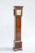 AN EARLY 20TH CENTURY MAHOGANY EIGHT-DAY LONGCASE CLOCK, of small proportions, the eight inch