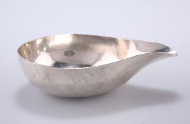 A GEORGE II SILVER PAP BOAT, makers mark rubbed, London 1751, of typical form, the underside