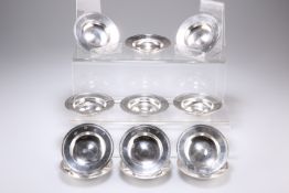 A SET OF TWELVE SILVER ARMADA DISHES, by Richards & Knight, London 1987, 1989 and 1994. 9.5cm in