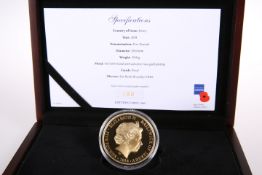 A 2018 JERSEY GOLD PROOF FIVE POUND COIN, "THE 2018 REMEMBRANCE POPPY COIN", no. 100/100, boxed with