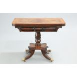 AMENDMENT A REGENCY GONCALO ALVES FOLDOVER CARD TABLE, the crossbanded top with rounded corners