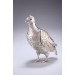 AN EARLY TWENTIETH CENTURY GERMAN SILVER TABLE DECORATION OR DECANTER, IN THE FORM OF A PIGEON,