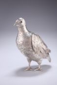 AN EARLY TWENTIETH CENTURY GERMAN SILVER TABLE DECORATION OR DECANTER, IN THE FORM OF A PIGEON,